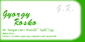 gyorgy rosko business card